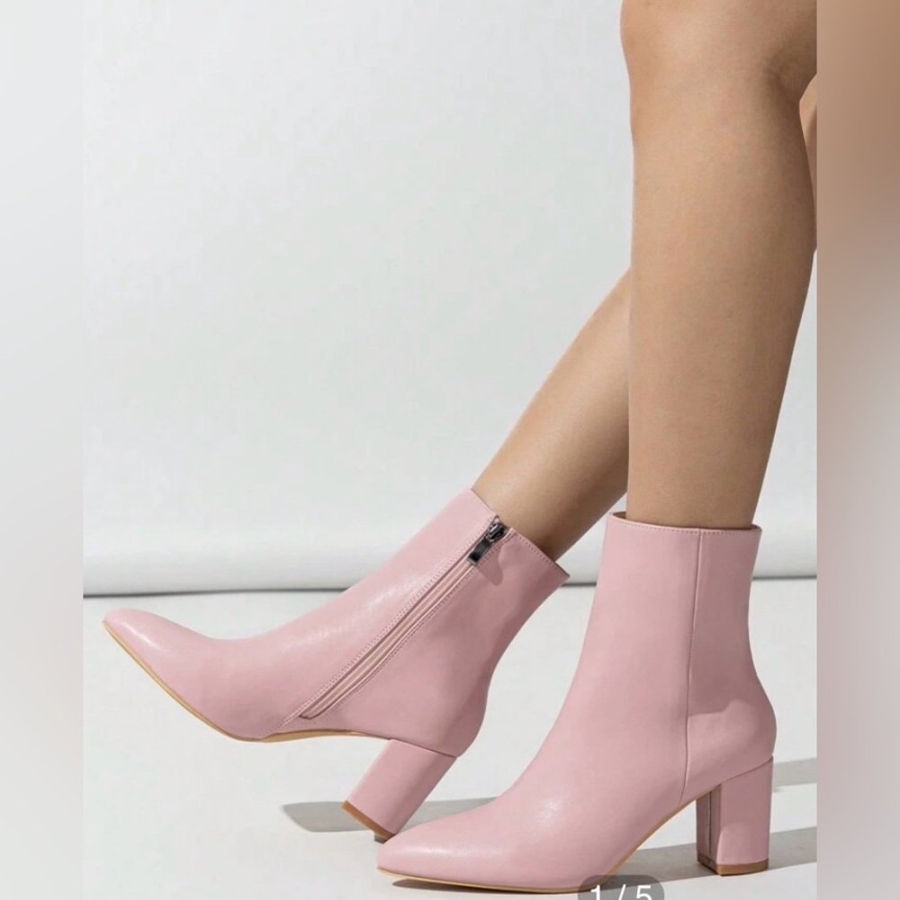 SHEIN Pink Ankle Boots